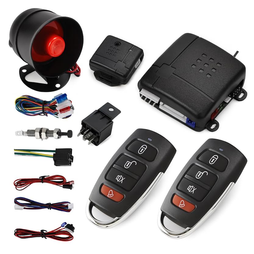 DISCORAMA® KIT CAR ALARM SYSTEM ALLARME ANTIFURTO COMPLETO UNIVERSALE PER AUTO CAMPER
