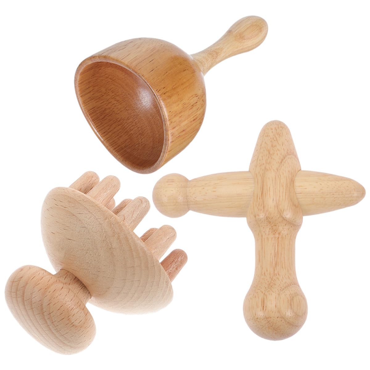 Ciieeo Massageset für Zuhause mit Holz Massagegerät und Rutschfestem Griff Glatte Oberfläche für Rücken und Fußmassage im Home Office