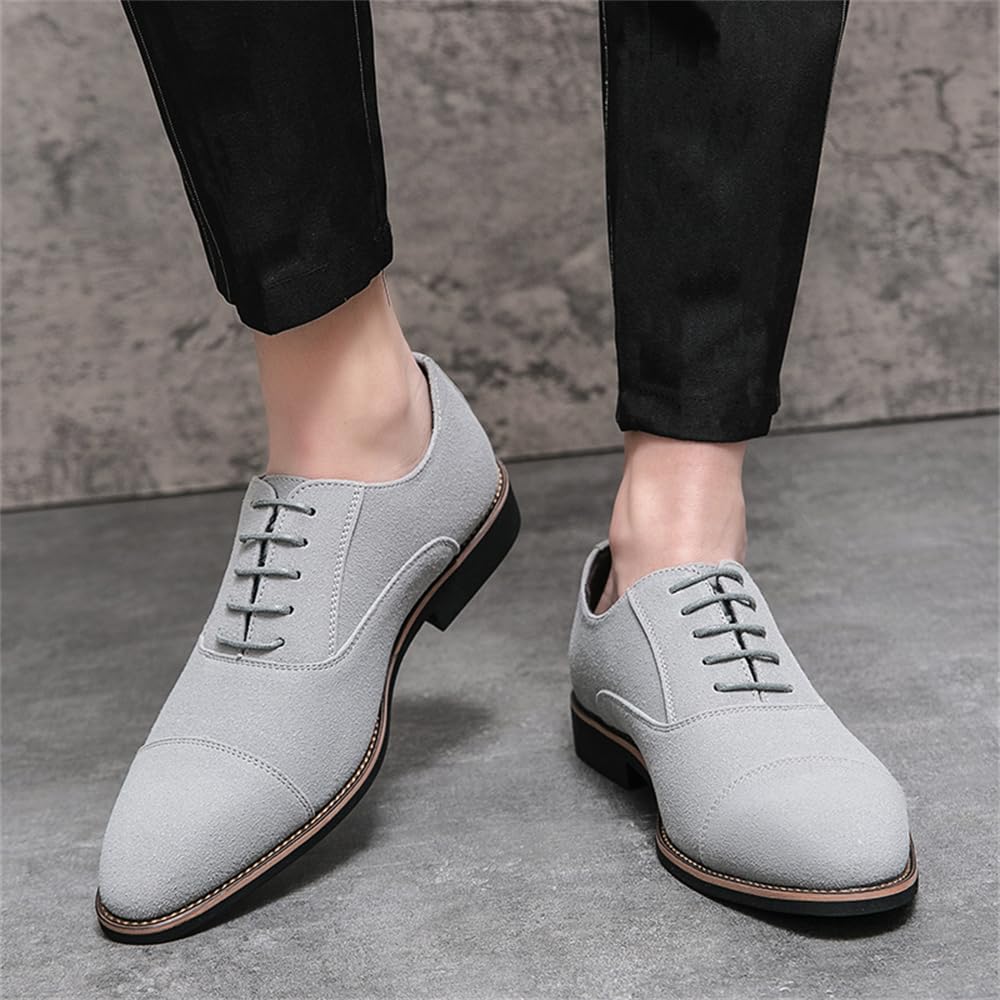 Herren Oxford Anzugschuhe Klassische Schnürschuhe Wildleder Formeller Schuh Bequeme Business Schuhe für Büro