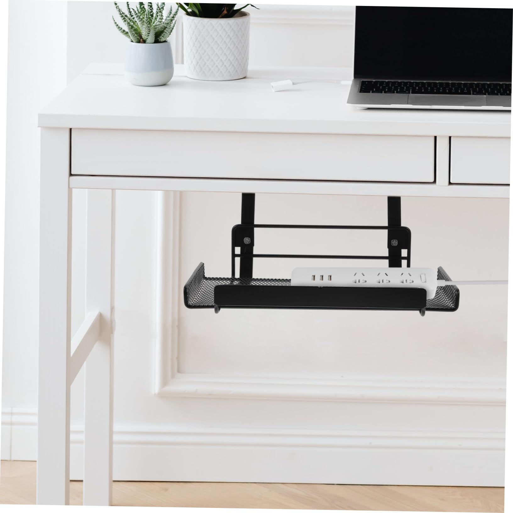 TOPBATHY Bandeja Gestión Cables Organizador Escritorio Compacto Almacenaje Cables