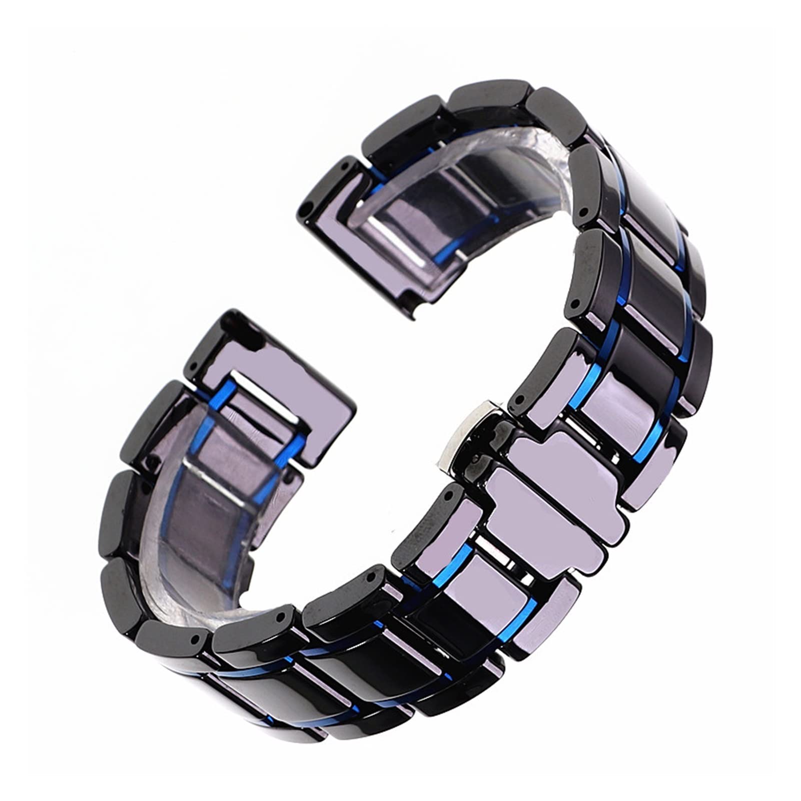 Cong Yi Bracelet De Montre En Céramique De Luxe For Hommes Et Femmes, 14 15 16 17 18 19 20 21 22 23 24 Mm, Blanc, Noir, Or Rose