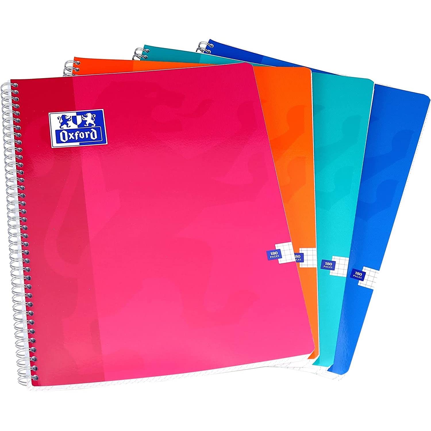 Quaderno Classico rel. integrale 240 x 320 180p./90 Fogli 90 g/m², a quadretti 5 x 5, Colori Assortiti – Confezione da 5