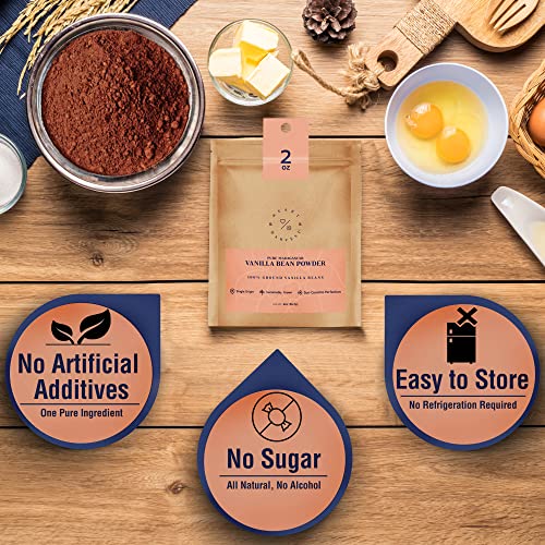 Madagascar Pure Vanilla Bean Powder + Madagascar Vanilla Bean - Vanilla Powder For Baking, Coffee & Protein Shakes - Vanilla Beans For Making Vanilla Extract - Keto & Paleo Raw Vanilla Powder Sugar-Fr #TOP3