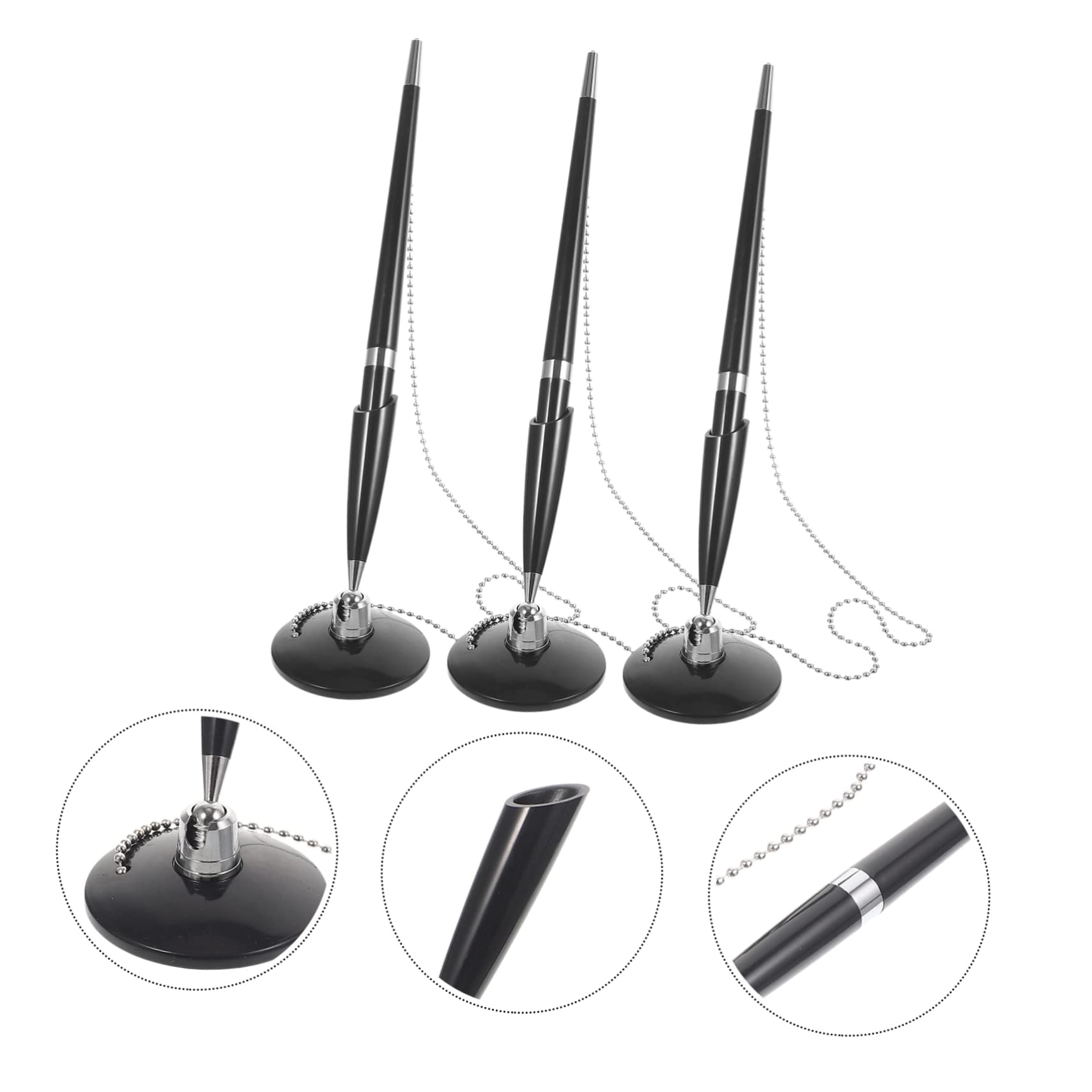 DOITOOL 12 Stück Teiliges Schreibtisch Kugelschreiber mit Kette Ergonomischer Business Kugelschreiber für Büro Hotel und Empfang Schnelltrocknende Rutschfestes Design Langlebiger