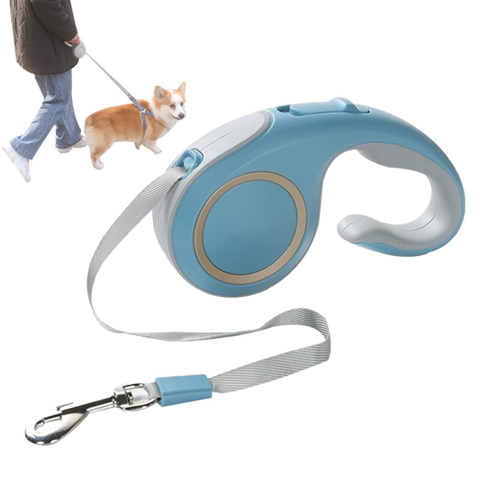 Laisse rétractable robuste en nylon haute densité avec poignée antidérapante ergonomique