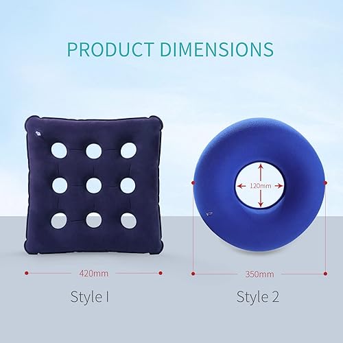 Miniatura 6 de Cojines de asiento inflables para aliviar la presión, cojín de aire para silla de ruedas para úlceras de cama, cómodos cojines inflables