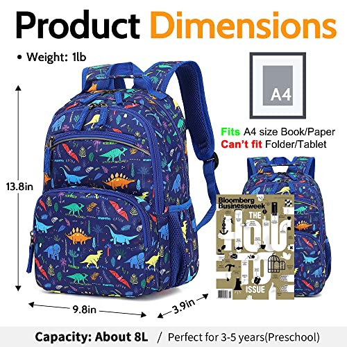 Dipug Dinosaur Kids Toddler Backpack For Boys And Girls, Preschool Backpacks With Chest Strap And Whistle (14" Tall) #TOP2