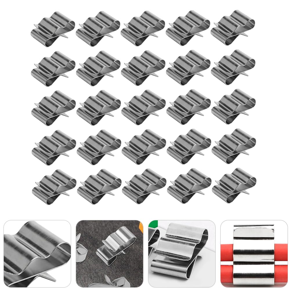 SOLUSTRE 50pcs Stainless Cable Clamps Trailer Wiring Clips Photovoltaic Cable Clips