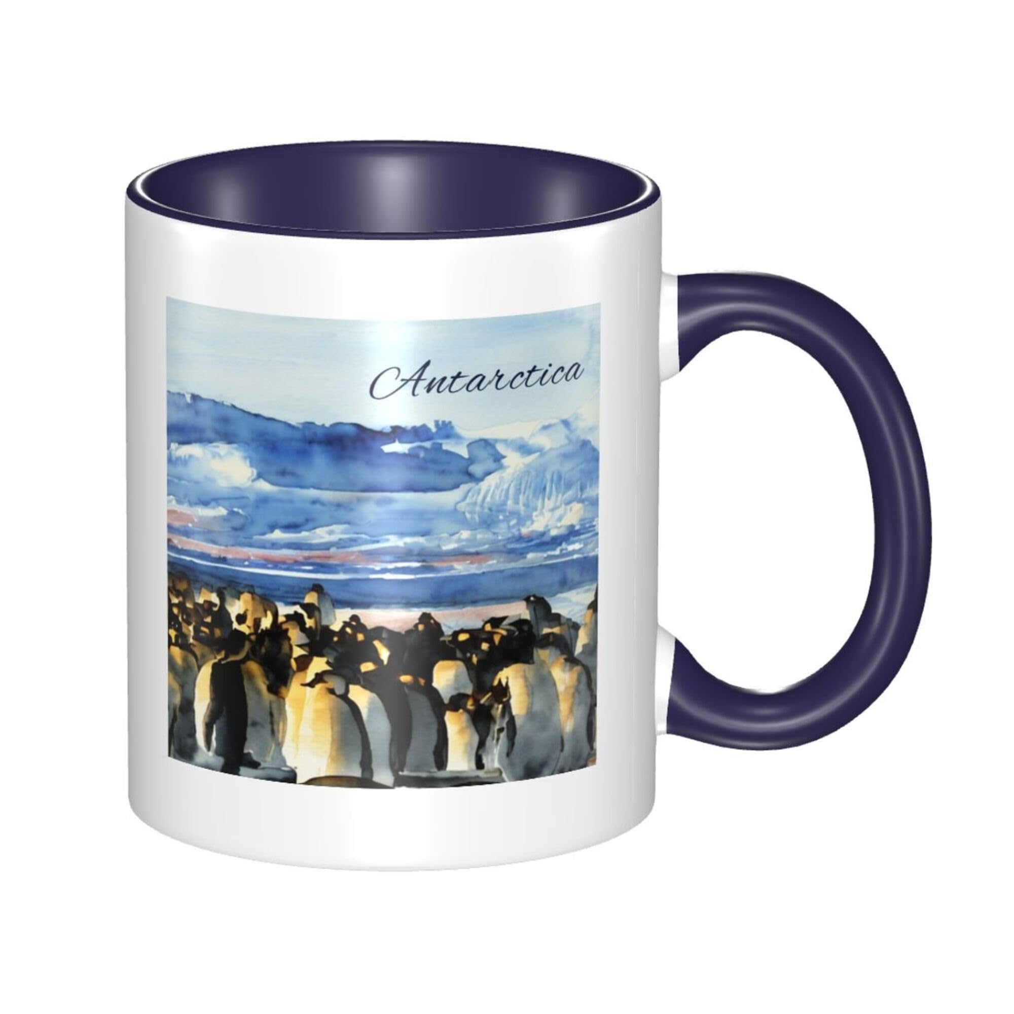 Antarctica Mug, Watercolor Painting City Photo Travel Souvenir Coffee Mug - 11oz Ceramic Colorful Novelty Tea Coffee Cups for Family Friends Coworkers