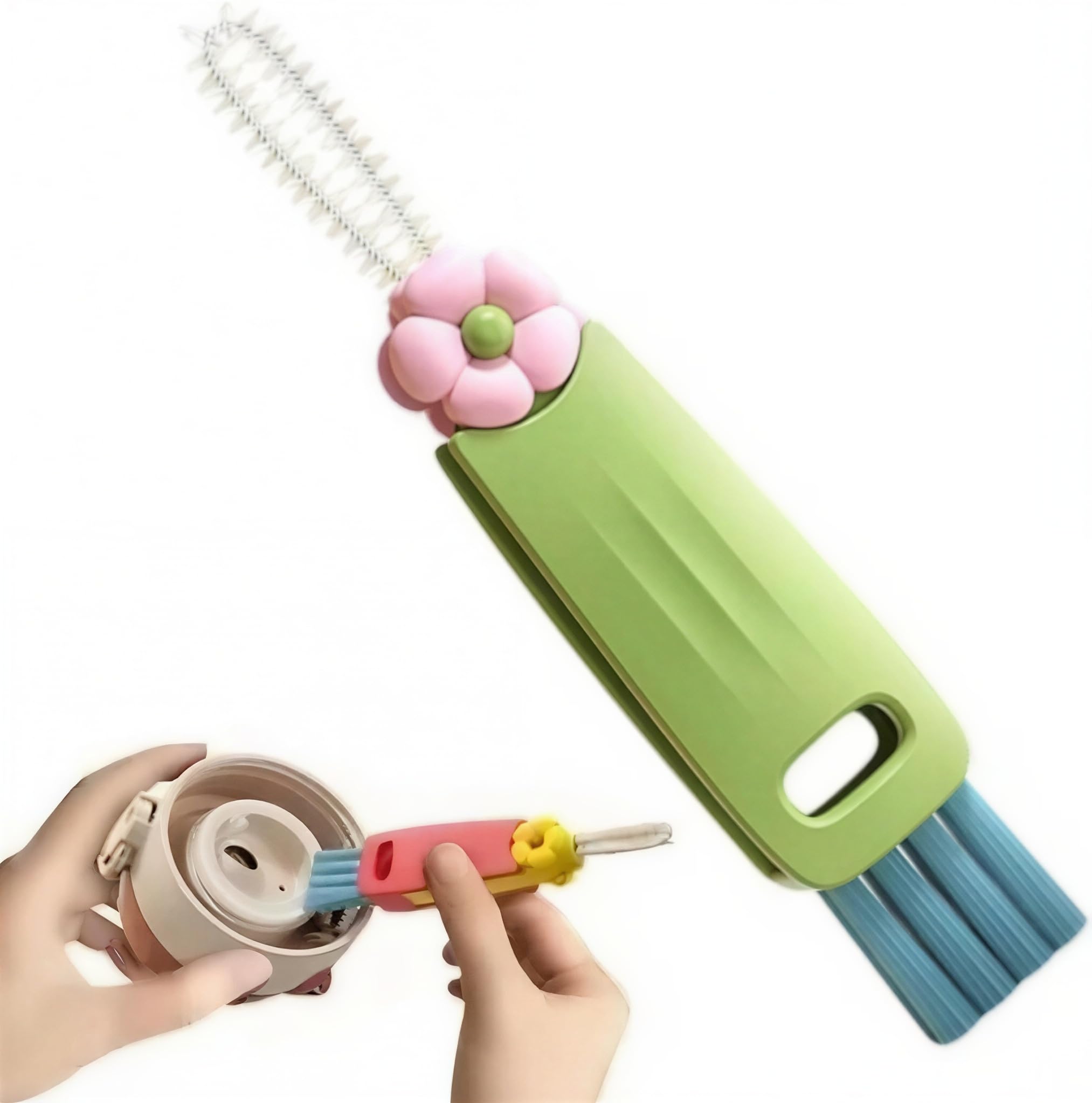 3 in 1 Cup Lid Cleaning Brush Set, Rotatable Crevice Cleanr Brush Set for Baby Bottle Gap Tight Spaces Cup, Multifunctional Bottle Clean Brush, Home Kitchen Crevice Cleaning Brush Tools