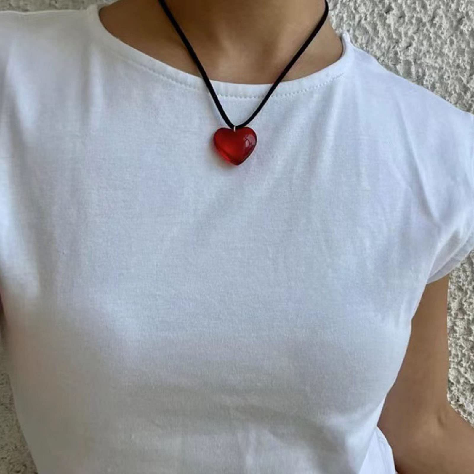 Collane con ciondolo a forma di cuore in resina Collane con ciondolo a forma di cuore da donna collane da donna gioielli gioielli