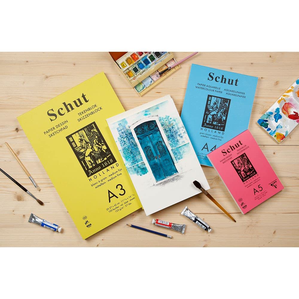 Clairefontaine SCH11854C blok rysunkowy klejony o średnio 21x29,7 cm 250 g