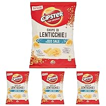 Cipster di Lenticchie Rosse al Sale, Forma Iconica e Gusto Croccante, 80g (Confezione da 4)