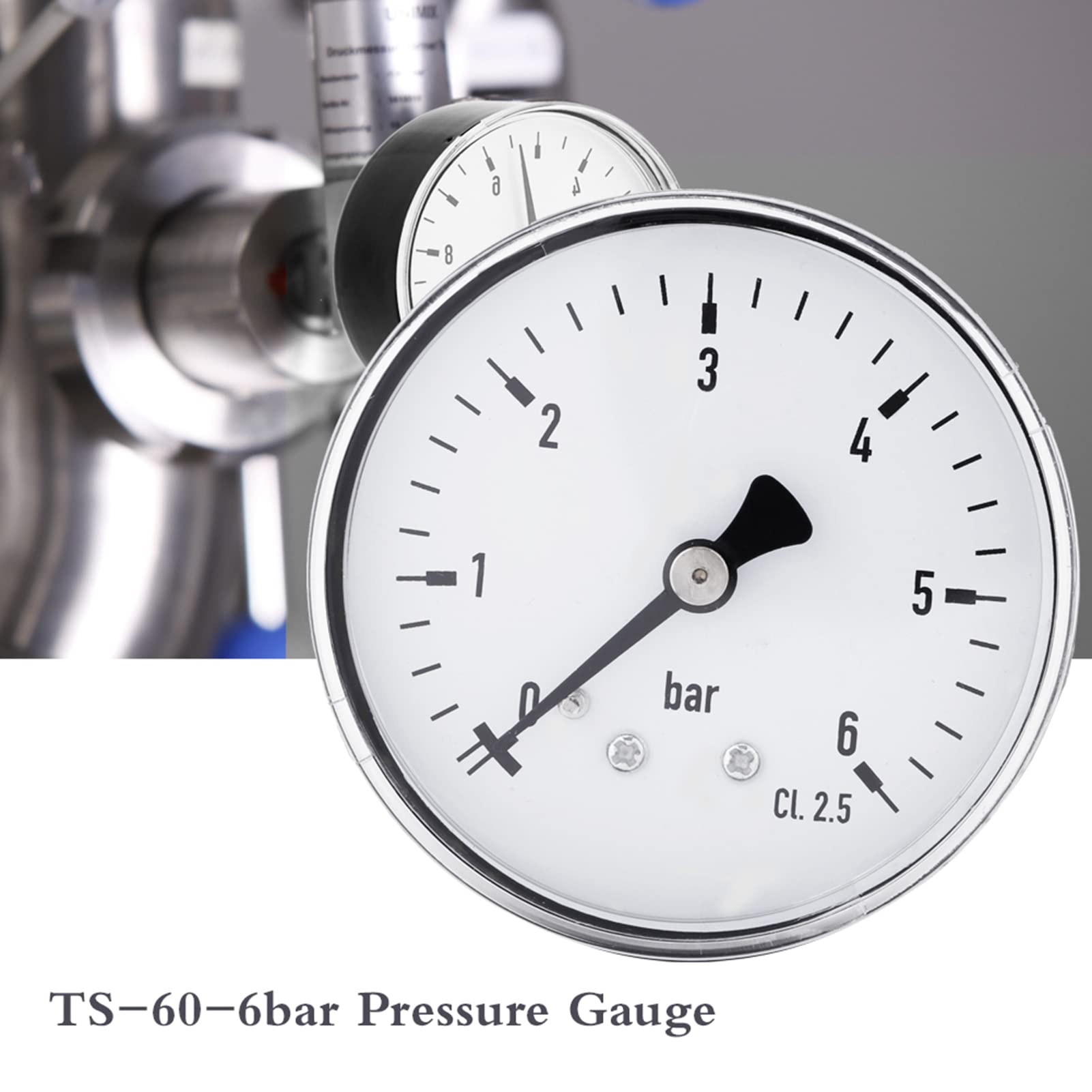 1/4 "NPT Misuratore di pressione ad alta precisione 0-6 bar per olio combustibile Acqua liquida Acqua