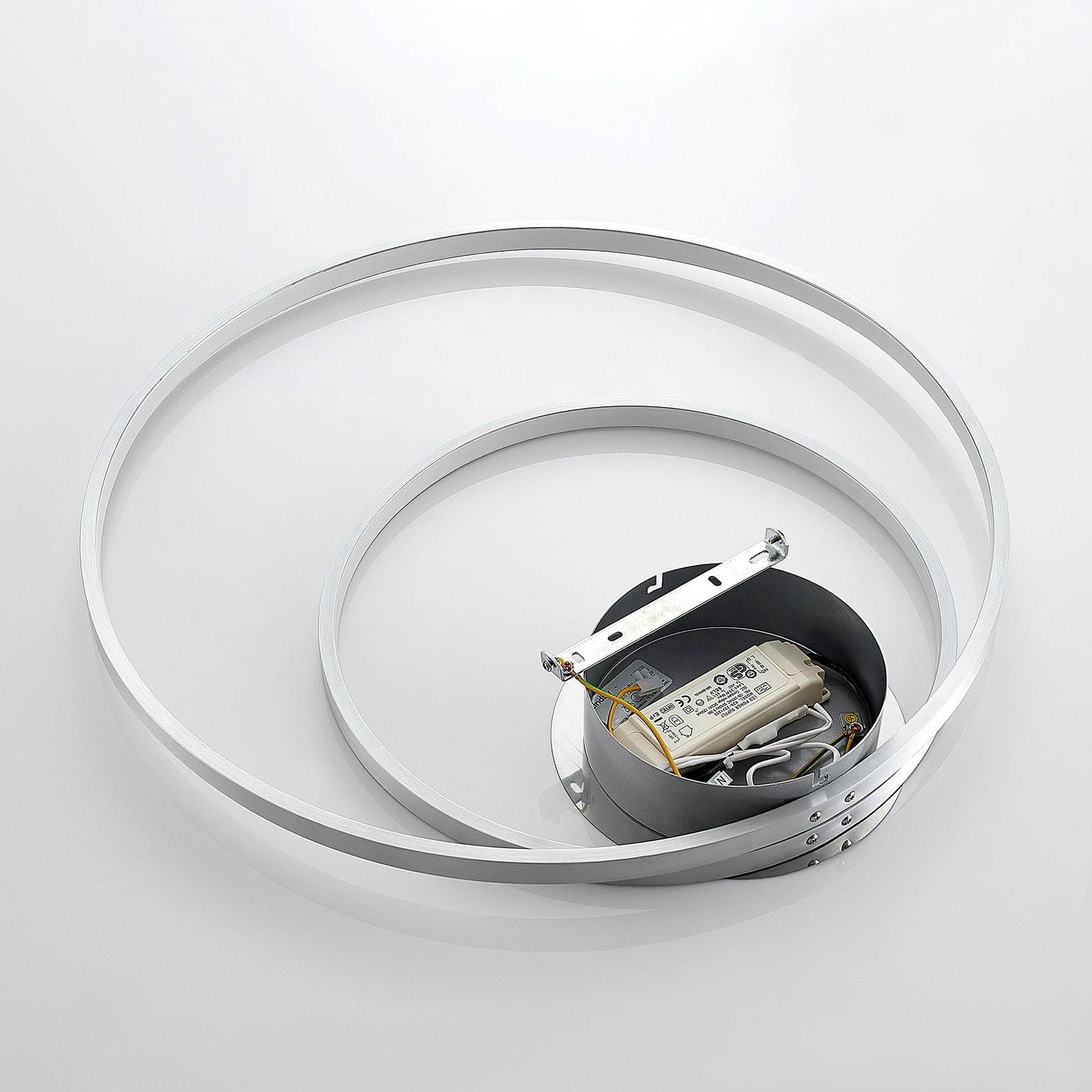 Lindby LED Deckenlampe modern, dimmbar Deckenleuchte Metall chrom 30W Leuchtmittel warmweiß (3.000K) Deckenbeleuchtung