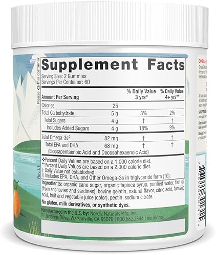 Miniatura 2 de Nordic Naturals Gomitas Nordic Omega-3 mandarina 120 gomitas - 82 mg de omega-3 totales con EPA y DHA - Sin OMG 60 porciones