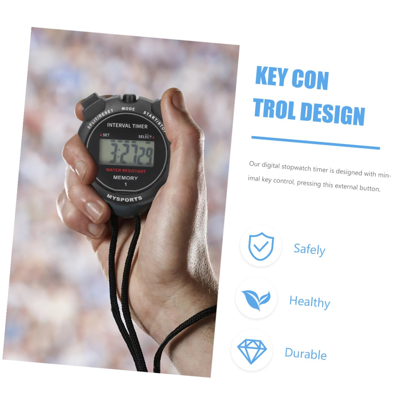 Abaodam 5 Piezas Cronómetro Entrenadores y Jueces Temporizador de Mano Correr y Entrenamiento Cronógrafo Electrónico Resistente y Actividades