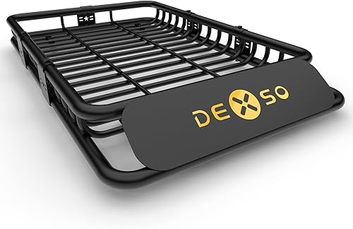 Miniatura 13 de Cesta universal para portaequipajes de techo de 51 x 36 pulgadas, capacidad de 200 libras, cesta de carga con 15 pies cúbicos