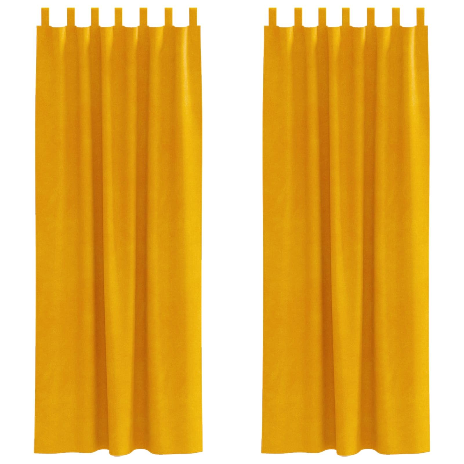 Cortinas opacas de terciopelo amarillo mostaza, 2 unidades, 140 x 225 cm, con trabillas de tela para salón, dormitorio, cortina de puerta, bloqueo de luz, fácil de limpiar, diseño moderno