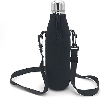 Wanty Neoprene 17 Oz Insulated Water Drink Bottle Cooler Carrier Cover Sleeve Tote Bag Pouch Holder Strap for Climbing Cycling and Running Outdoor Activities