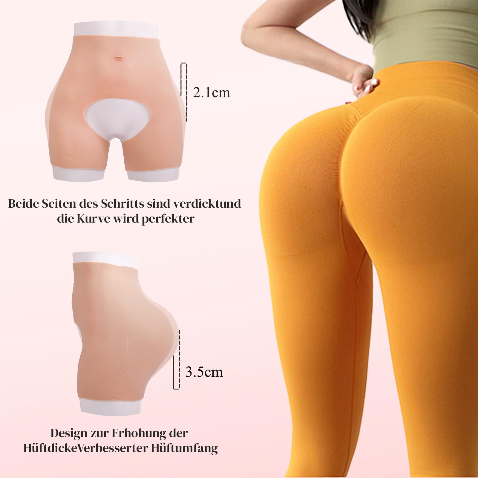 Minaky Silicone Panty Crossdresser Silicone Culotte Levage des Hanches, Entrejambe Creusé, pour Travesti Drag Queen Transgender