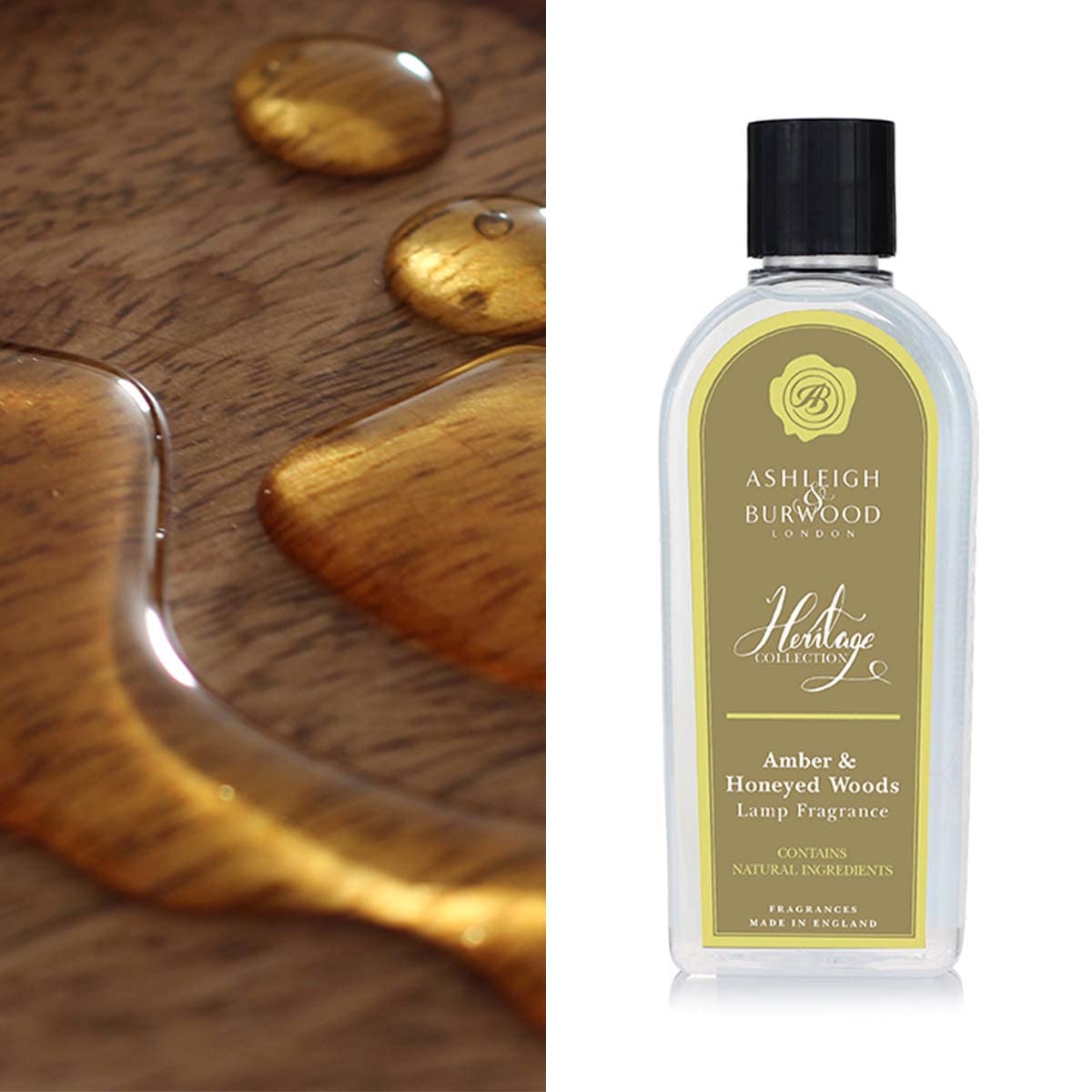 Ashleigh & Burwood | Amber & Honeyed Woods Lamp Fragrance | 500 ml | Made in The UK | Spicy and Woody Scent