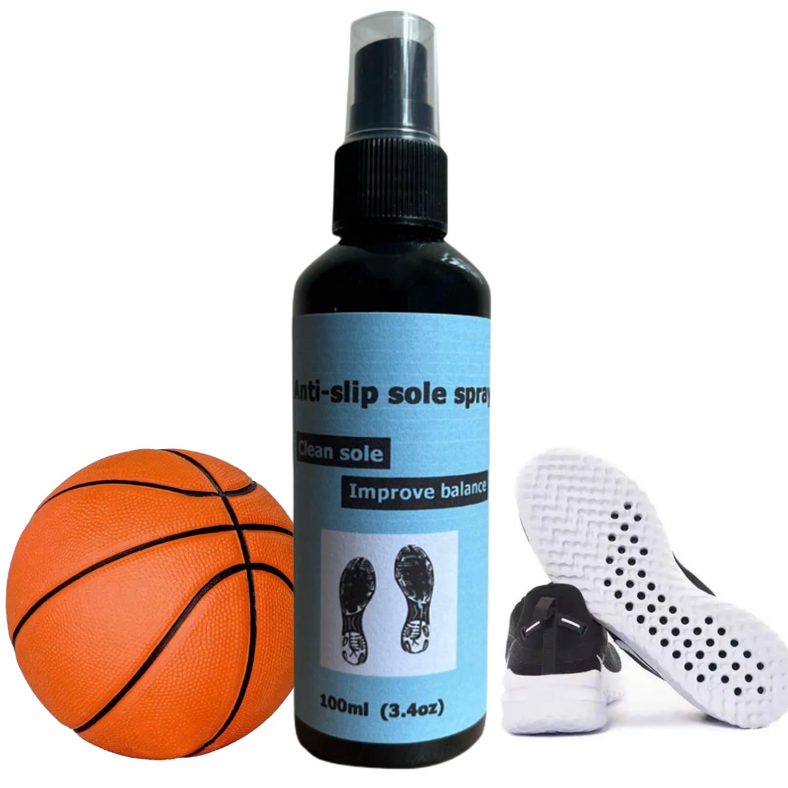 100ml Shoes Grip Spray,Anti Slip Sole Spray,Sports Shoe Sole Bottom Grip  Spray,Sole Traction Spray,Basketball Shoe Grip Spray,Sneaker Grip Spray,Shoe