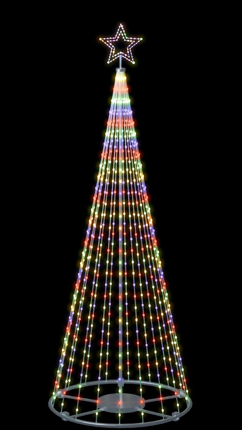 Outdoor Lighting Christmas Tree Light for Yard 12FT Smart Led Cone Outside Xmas Tree Light Show with 650 Lights Xmas Tree Flag Pole Christmas Tree Kit