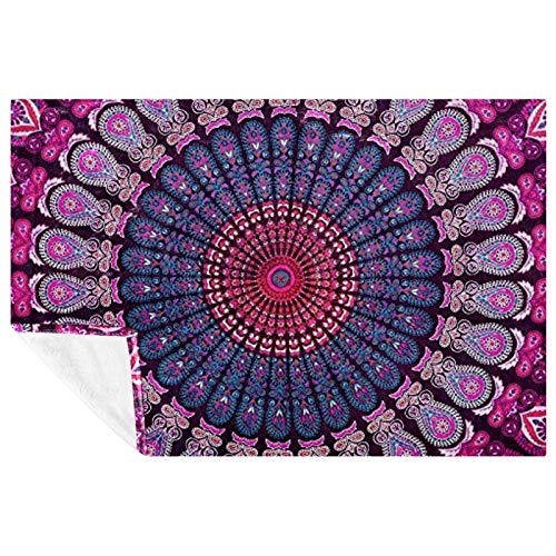 Couverture double motif mandala bohème douce et chaude 150x100 cm - 2
