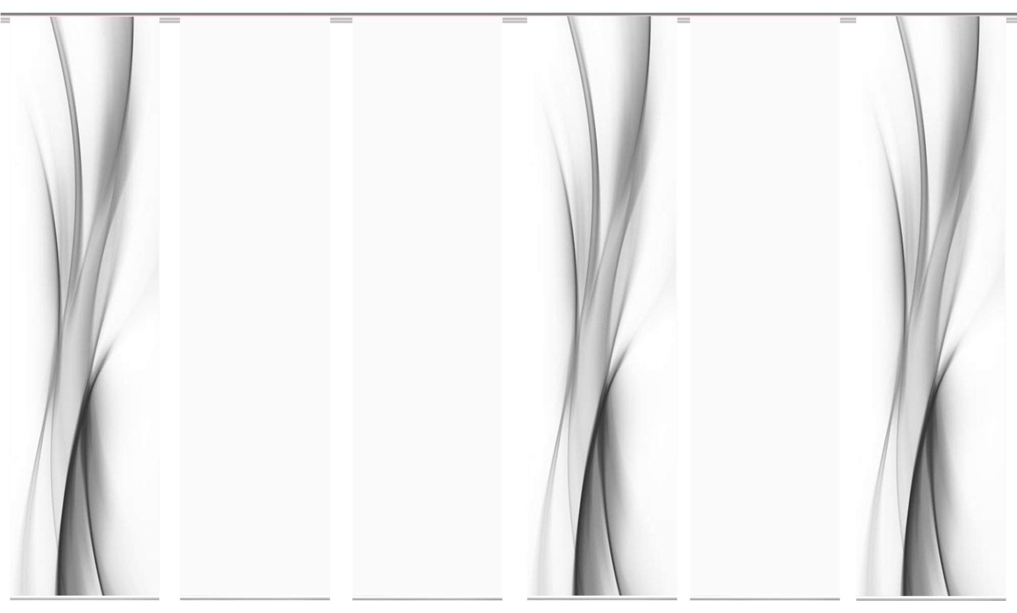 6er-Set Flächenvorhang, Deko Blickdicht, UFA, Höhe 245 cm, 3X Dessin / 2X Uni Blickdicht / 1x Uni transparent, Fb. grau/weiß