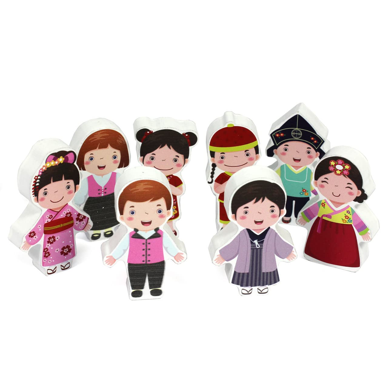 8-Piece Wooden Multicultural Character Set, Small World Wooden Figures & Playsets, Inspire Imagination & Creative Playtime