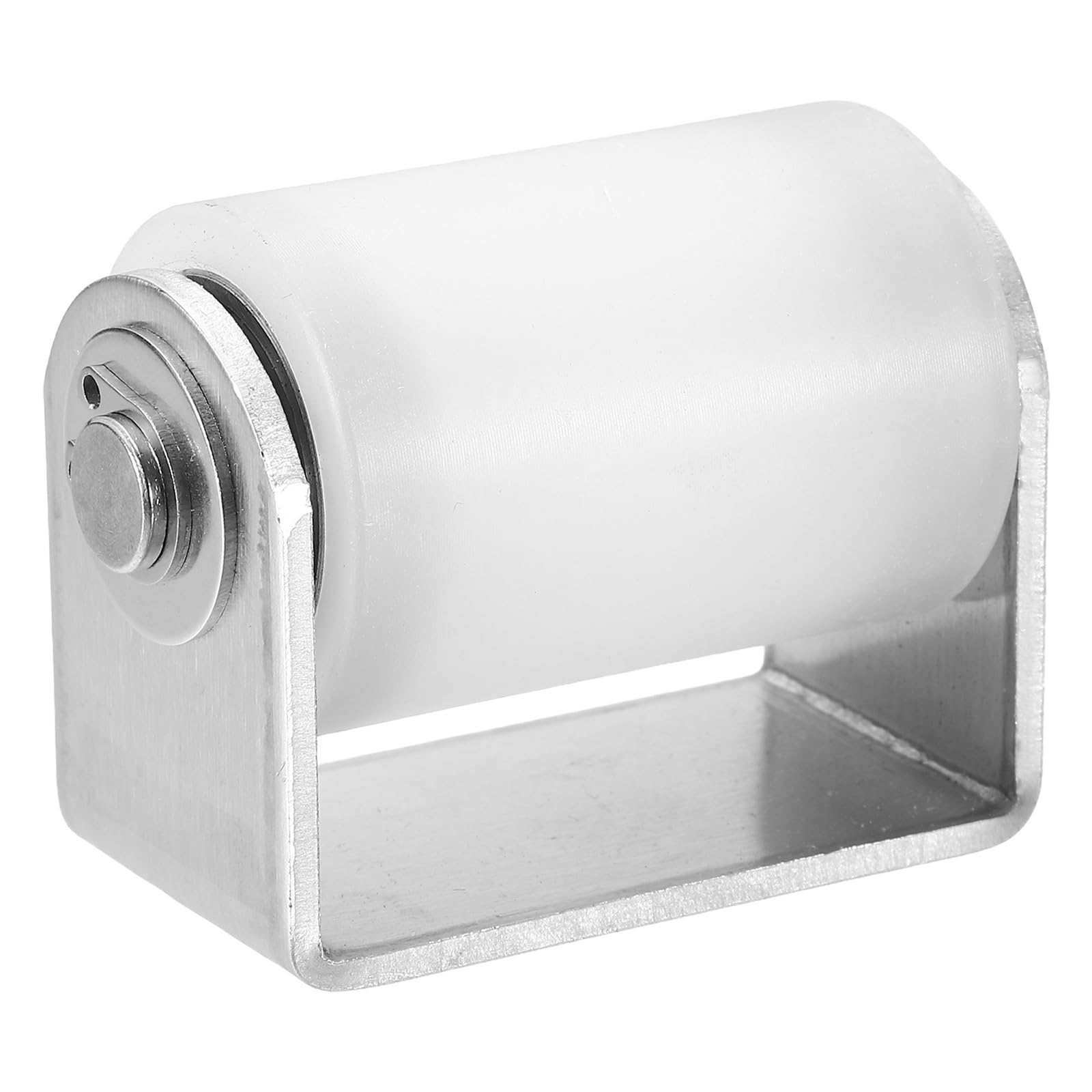 sourcing map Slide Gate Guide Roller, 50mm Nylon Sliding Gate Guider with C Post Welded Bracket, Ball Bearing Side Roller Assembly for Sliding Door 35mm Dia, White