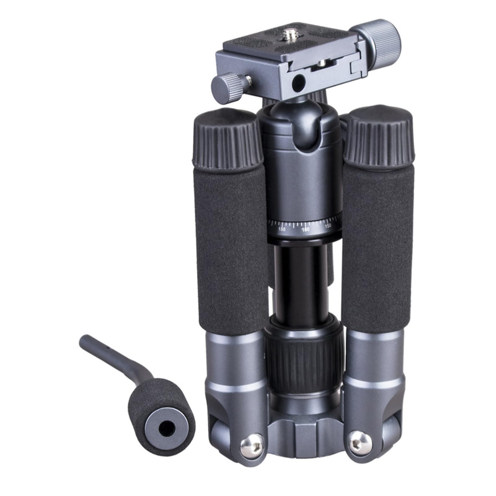 Treppiede 5 sezioni 360 gradi Rotazione orizzontale Testa in alluminio leggero per fotocamere DSLR Videocamere Fotografia Treppiede Mount