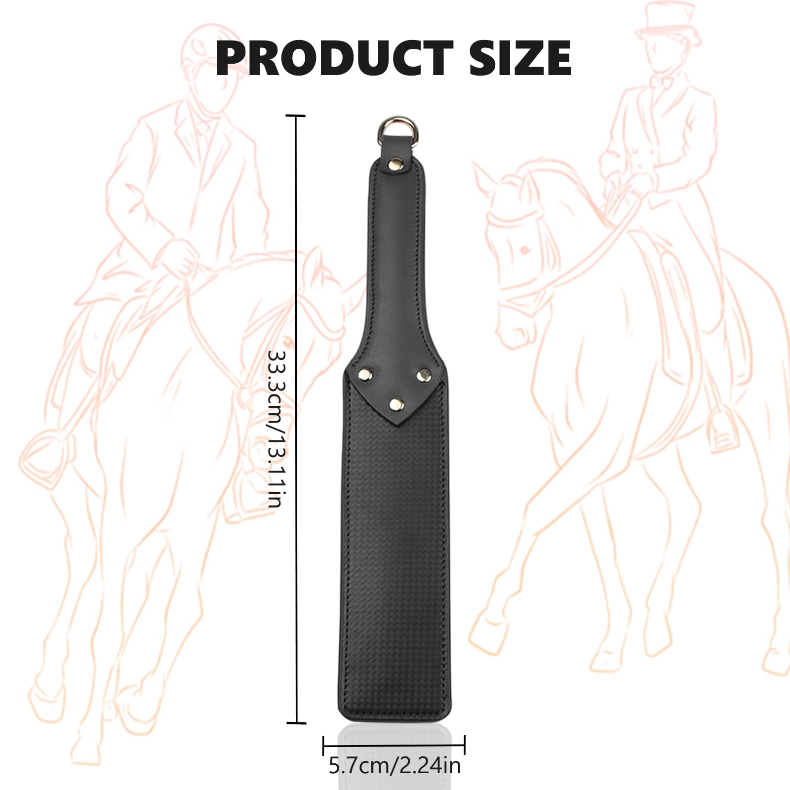 Cravache Noire en Cuir pour Cheval d'Équitation Dressage