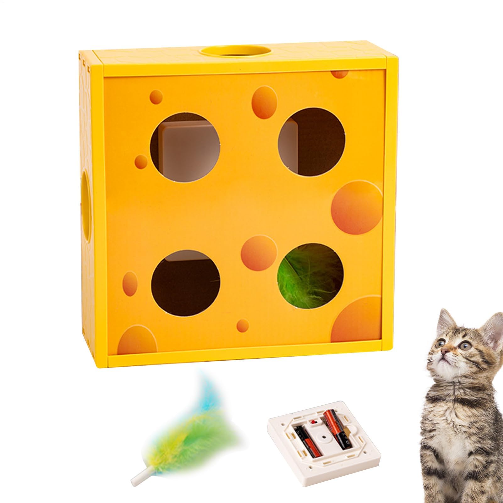 Juguetes para Gatos， Juguetes interactivos de Rompecabezas for Gatos | for Juegos en Interiores Aburrimiento Cumpleaños Sala Estar al Aire Libre Parque(Light Yellow)