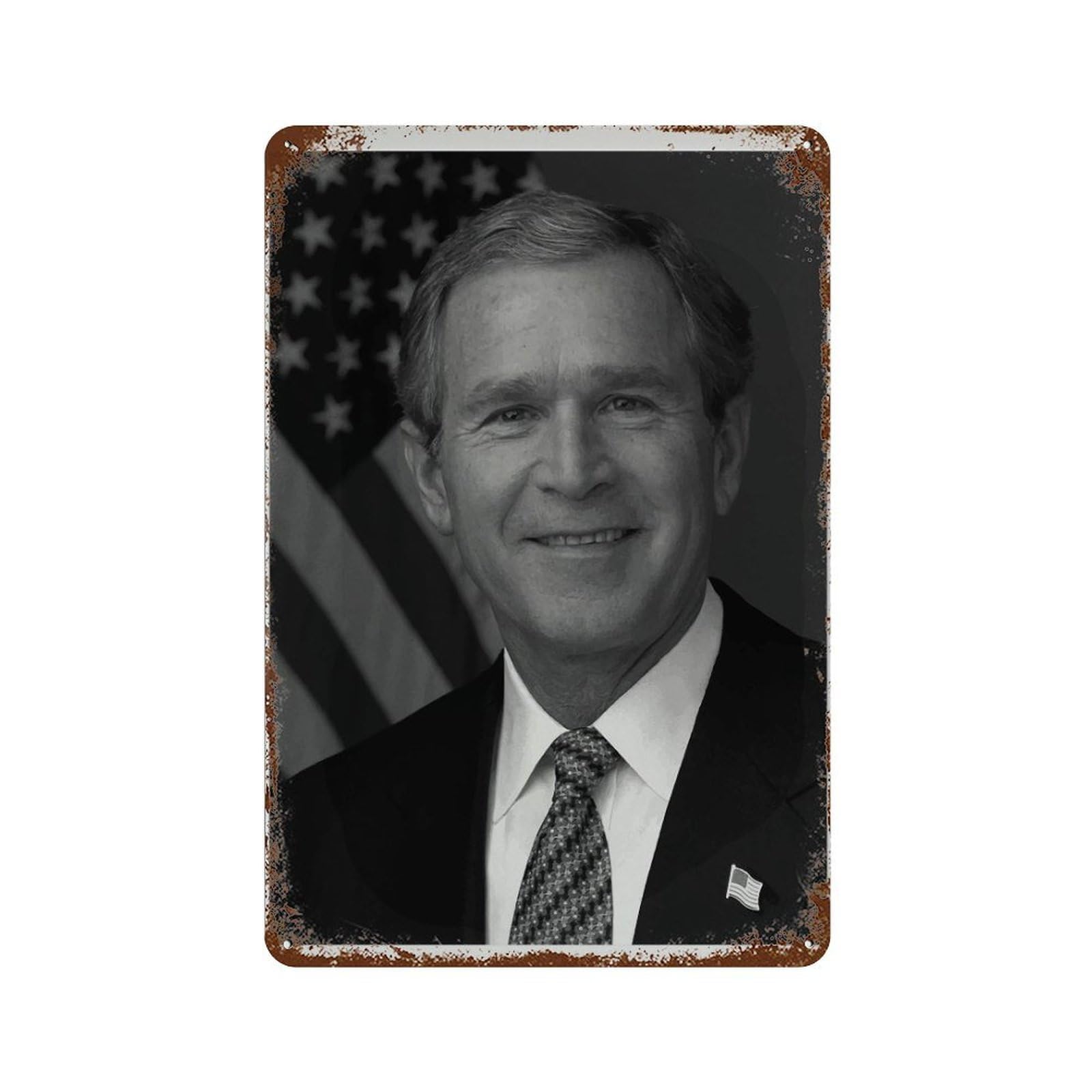 xiaoxiaoshen Vintage George W. Bush Portrait Historical Wall Decor Art Metal Tin Poster Modern Home Decor Art Home Bar Shop Decorations Vintage Sign 30x20cm
