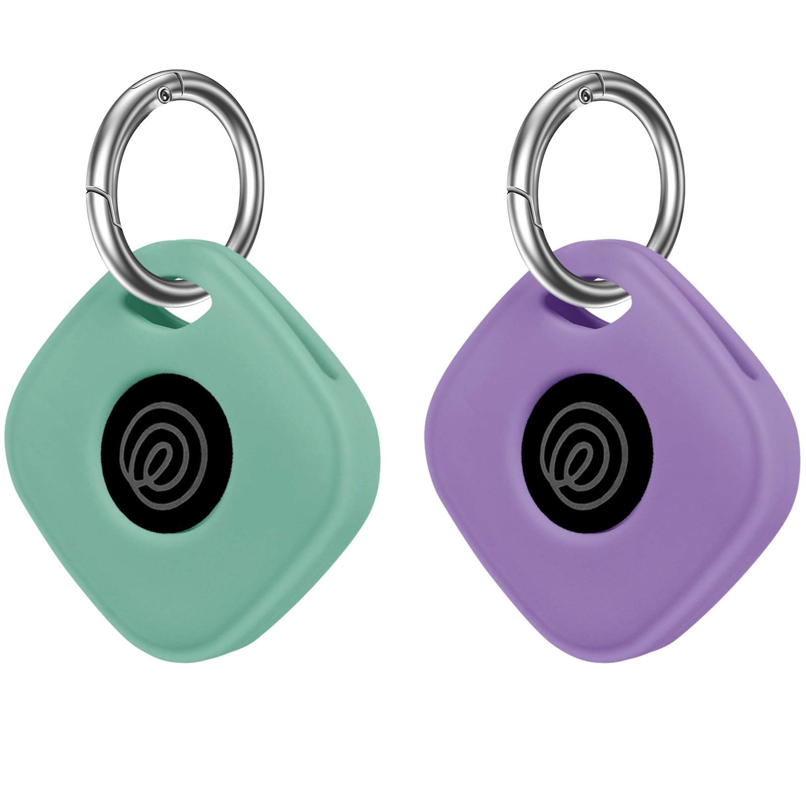 Silicone Case for Tile Mate 2024 with Keychain, 2 Pack Anti-Scratch Protective Cover for Tile Tracker (Purple/Mint)-image-29