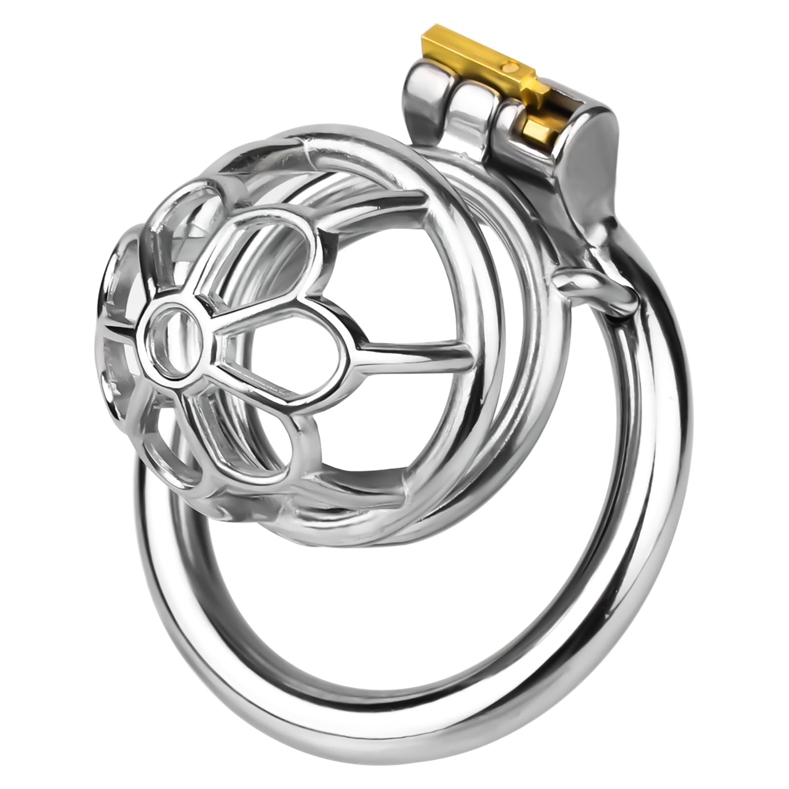 Chastity Cage hommes sex toys avec prune creuse et invisible cylindre de fermeture design acier inoxydable respirant cage à pénis/cage de chasteté SM fétiche bondage set (silver-01,55mm)