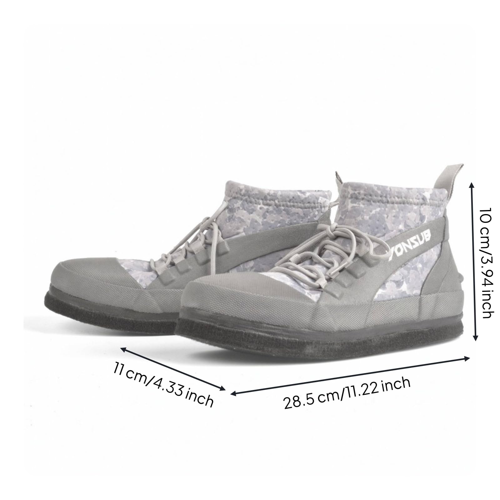 Amagogo Scarpe da Acqua Anfibie Outdoor Calzature Mare Trekking Spiaggia Traspiranti Leggere con Supporto alla Caviglia Basso Suola in Gomma con di Scarico, 迷彩灰YZ032, 46 | Antiscivolo, Scarpe Acquatiche, Traspiranti, per Spiaggia, Uomini, Escursionisti