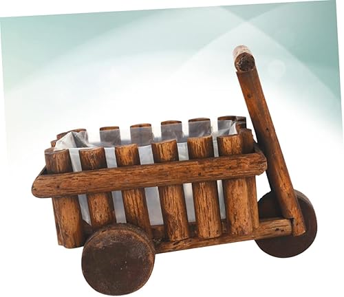 Miniatura 4 de OFFSCH Decoración de boda Planta de cactus Planta al aire libre Carro de madera Macetero decorativo de mesa Maceta de mesa de granja Carrito de