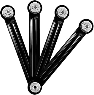 Glider Bearing Arm Bracket Replacement Hardware Rocker Parts, 9 Inch Overall Length, 7-1/2 Inch Between Mounting Holes, 4 Pack Patio Glider Parts Rocker for Outdoor Glider and Garden Bench, Black