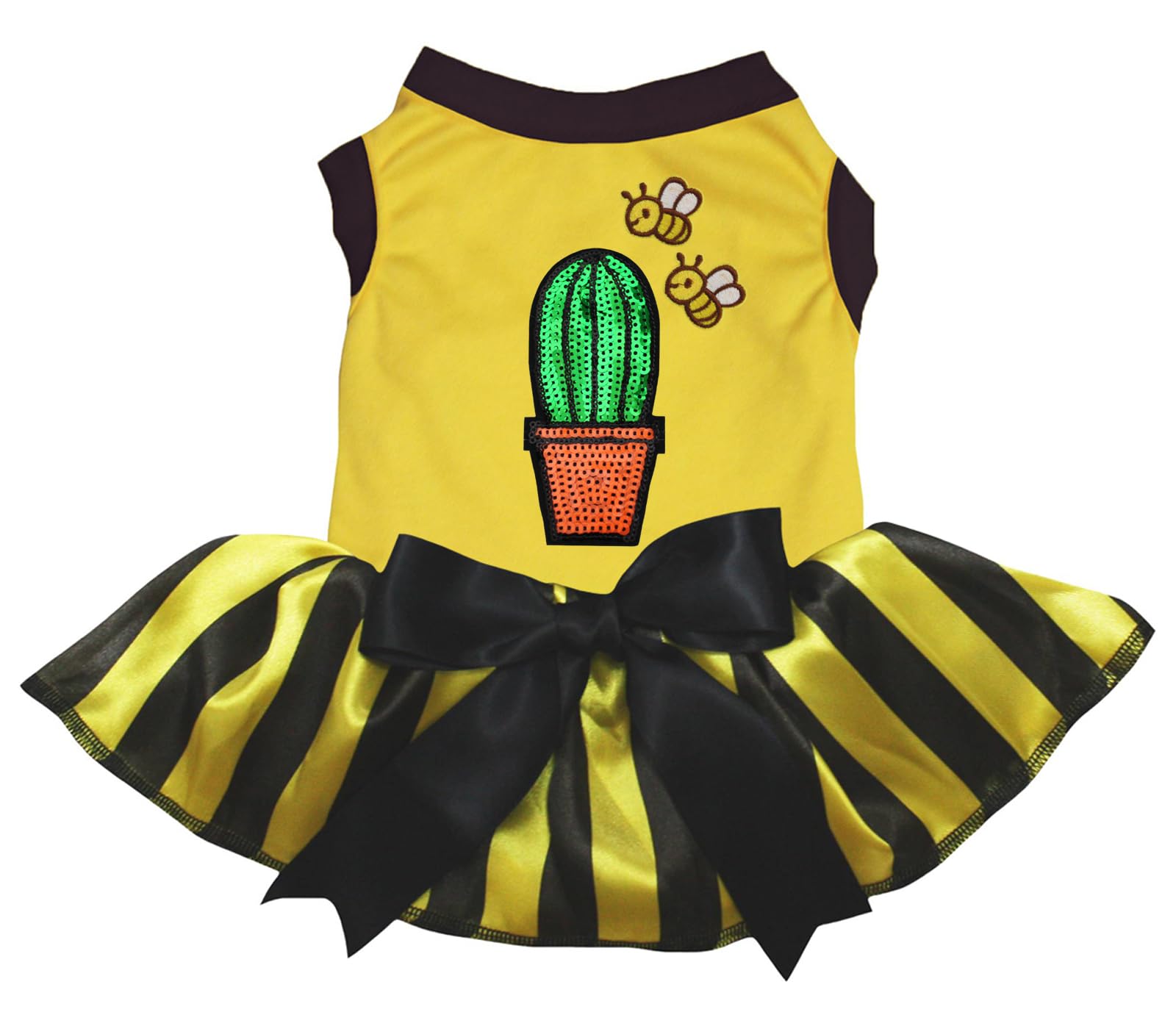 Robe pour chien jaune à rayures Little Bees & Cactus en taille XXXL pour grand chien