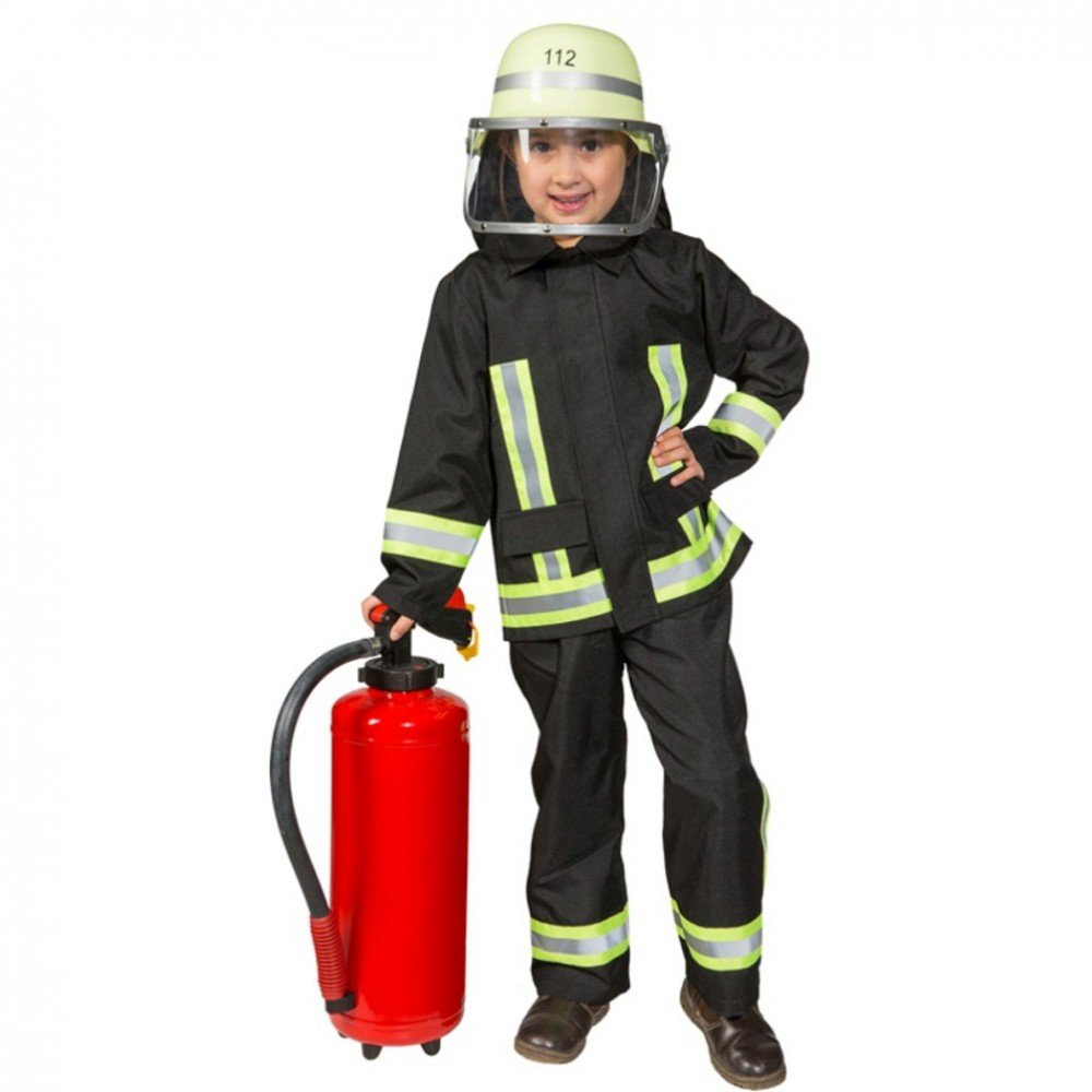 Costume Pompier Enfant Avec Accessoires (8 Pièces) - Déguisement Jeu De Rôle Pour Halloween, Carnaval, Fête