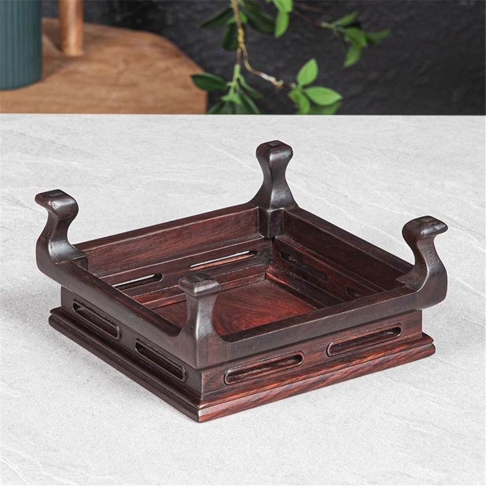 Baza Bonsai Kwadrat z nogą Drewniana rzeźba Bonsai Podstawa Rzemiosła, Wazon Mahoniowy Dziwny Kamień Stojak Wystawowy