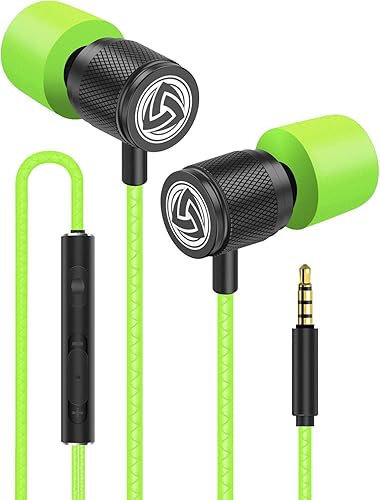 Miniatura 10 de LUDOS Auriculares con cable ultra para oídos, con 5 años de garantía, auriculares con micrófono, cancelación de ruido, con espuma de memoria para