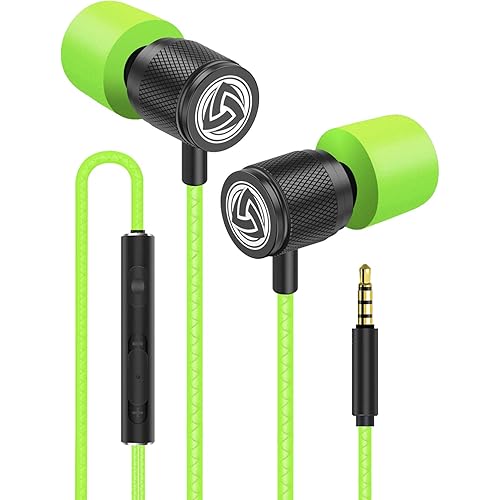 LUDOS Ultra Wired Earbuds with Microphone in-Ear Headphones - Wired Earphones with Microphone & Volume Control, Memory Foam, Reinforced Cable, Noise Isolating, Compatible with iPhone, iPad, Samsung