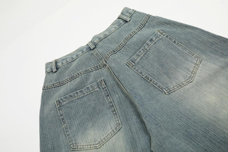 Men's Jeans American Retro Loose Commute Casual Daily Pants 6