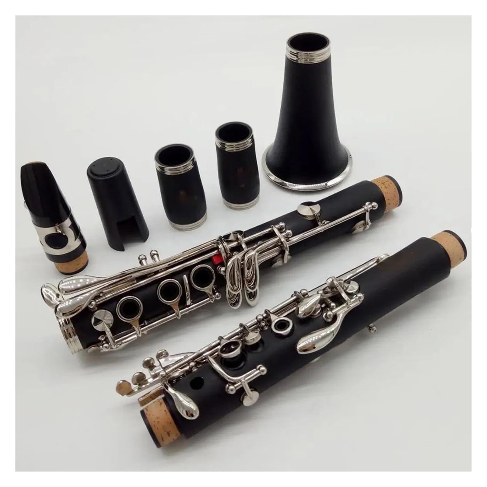 Cuerpo De Tubo De Baquelita, Clarinete Plateado, 17 Teclas, Tono Bb, Clarinete Para Estudiantes Con Estuche Y Boquilla Kit de Clarinete