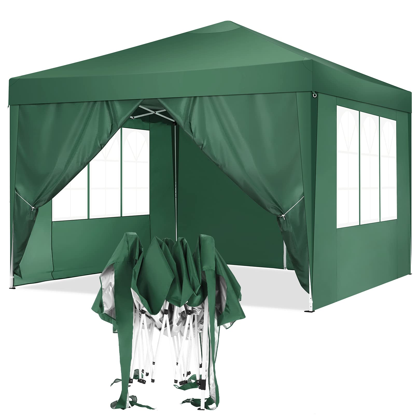 Tooluck Canopy 10x10 Pop Up Canopy Canopy Tent, Dark Black