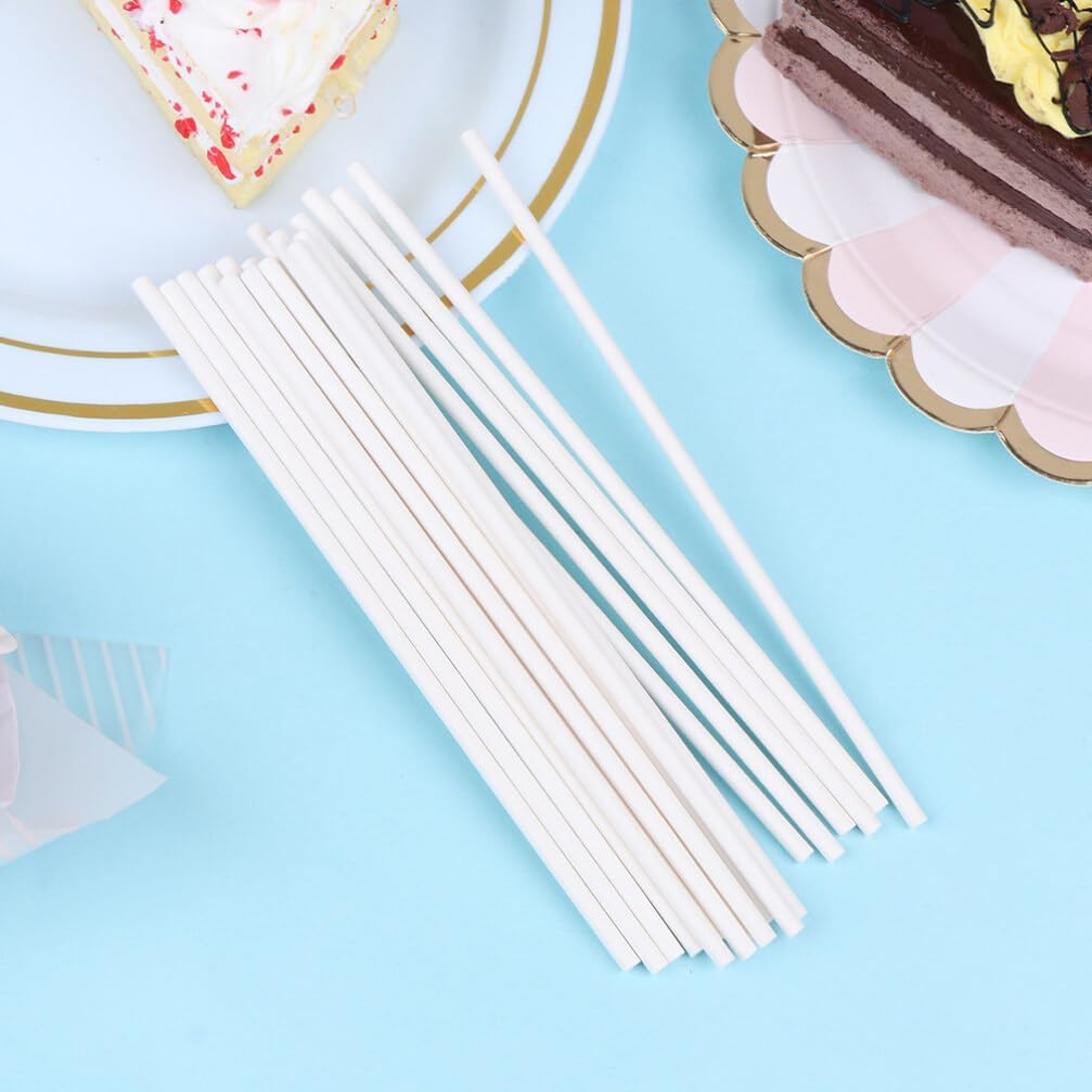 VOSAREA 300pcs Candy Paper Sticks Lollipop and Dessert Supports for Treats Marshmallows and Cake Practical for Home Baking and Candy Making